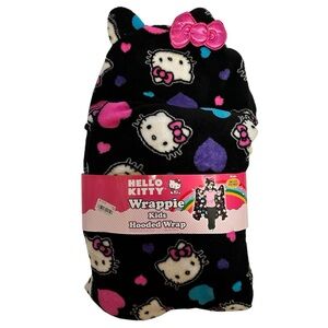 Hello Kitty NEW Black Hooded Wrap with Pink and Purple Accents